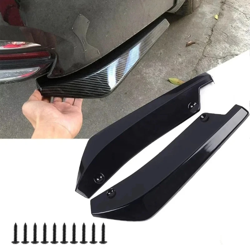 Universeller Auto-Heckstoßstangen-Diffusor Spoiler Kratzschutz Schwarzer Carbon-Hecklippen-Splitter