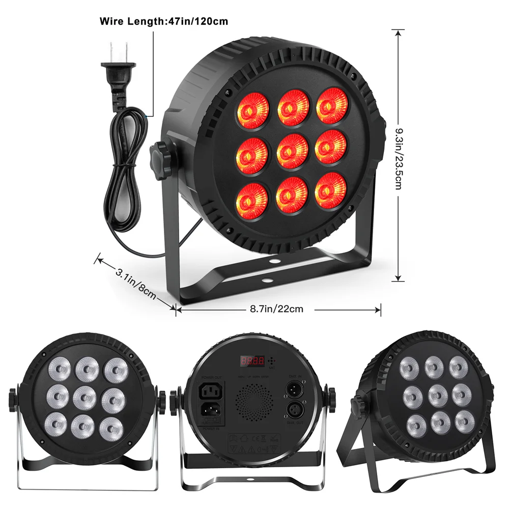 Imagem -05 - Yiflamefly-led Par Light com Controle Remoto Efeito de Palco Dmx512 Voz Controlada Uplight em Rgbw 9