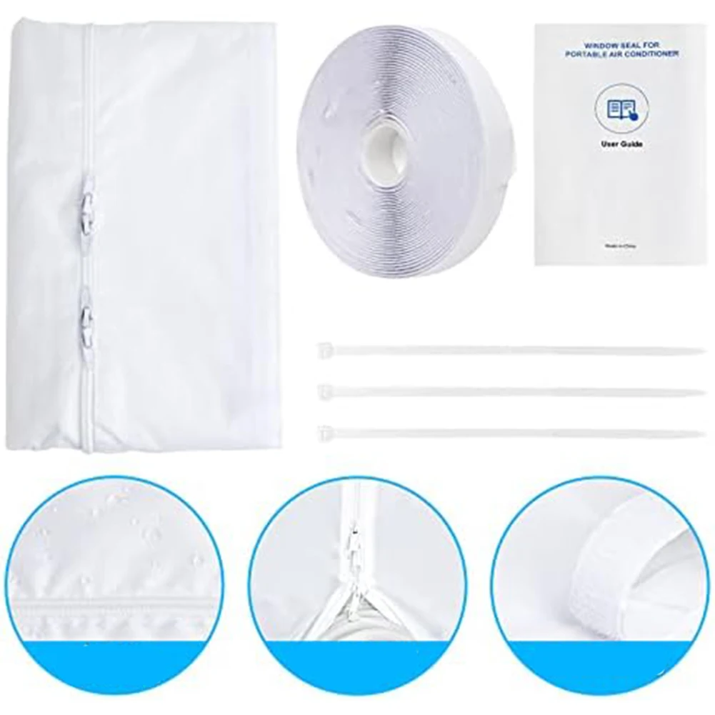 portable-air-conditioner-window-sealing-cloth-500cm-white-insulation-kit-for-casement-sunshade-indoor-air-quality-parts
