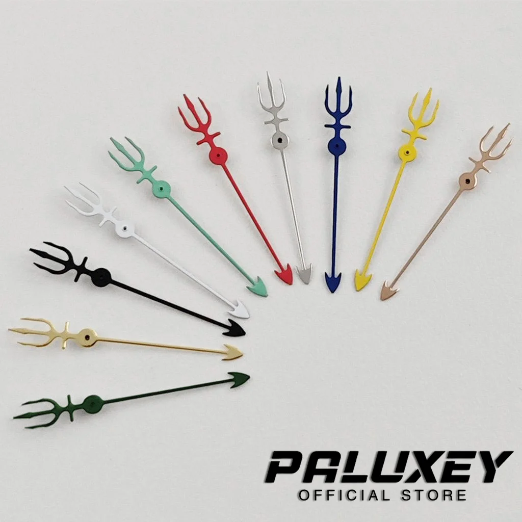 NH35 Hands 12.5MM Silver Blue Red Trident Shaped Watches Needles for NH34 NH35 NH36 NH38 NH70 Movement No Luminous Watch Hands