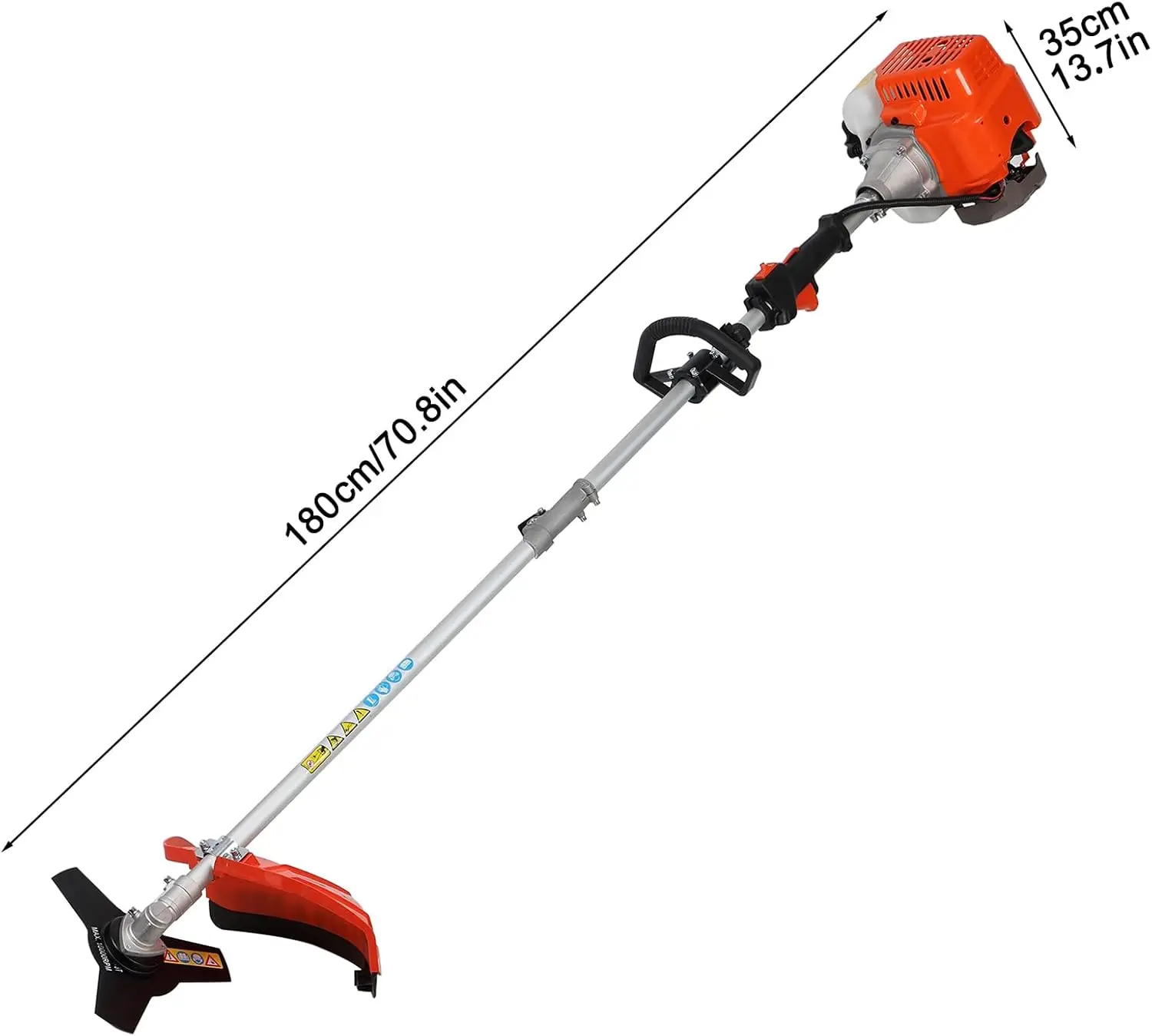 5 in 1 Gas Weed Wacker, Gas Hedge Trimmer,String Trimmer, Weed Eater, Brush Cutter,Pole Chainsaw with Extension Pole