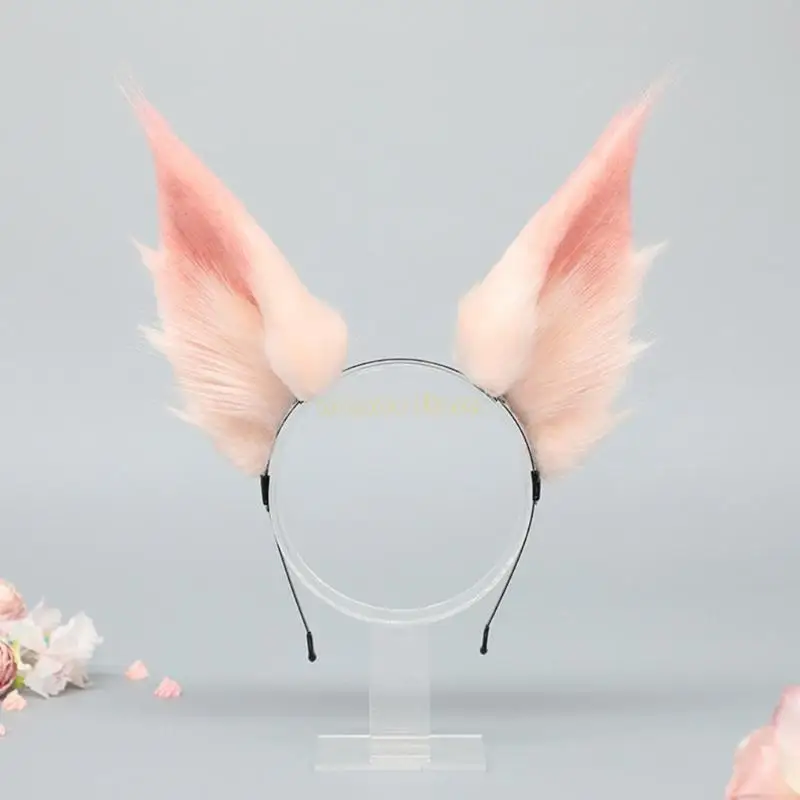 

31BF Artificial Ear Headband Cosplay Costume Hairhoop Masquerades Party Hairband Anime Headwear for Role Play Formal Event