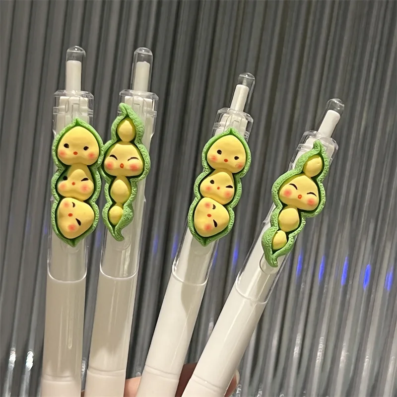 Ellen Brook 1 Piece Cute Pea Emote Gel Pen Press Creative Office School Supplies Stationery Funny Pens