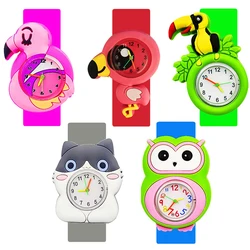 Baby Birthday Gift Children Toys Watches Cartoon Owl, toucan, flamingo Kids Watch Bracelet Parents Give Child Best Birthday Gift