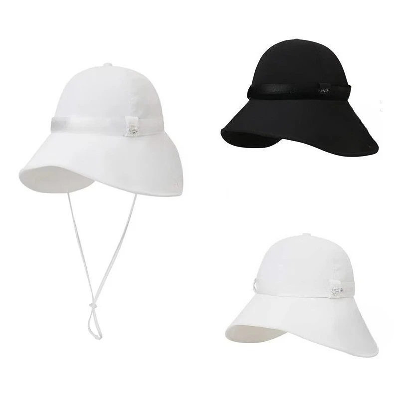 

Женская шляпа-панама для гольфа 2026 с широкими полями, защитой от УФ-излучения и клапаном для шеи, ветрозащитная спортивная шляпа с фиксирующим ремешком для активного отдыха