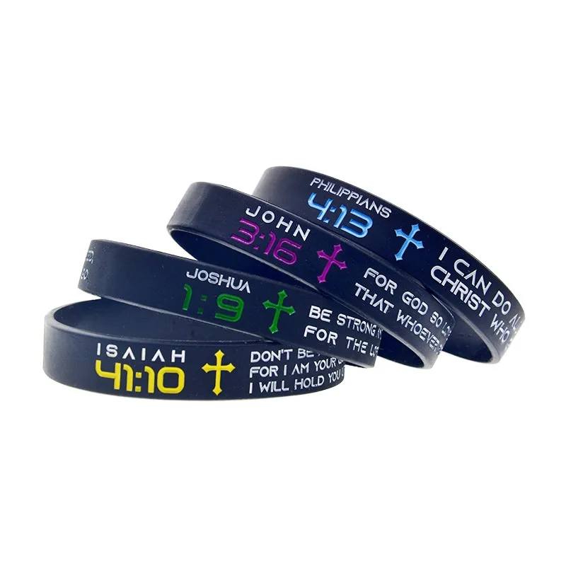 New Minimalist Faith Bracelet 4110 316 19 413 Silicone Bracelet For Male And Female Students Sports Black Bracelet