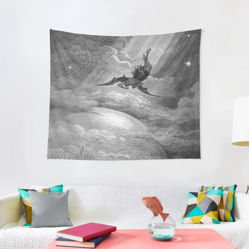 

Enhanced, High Res Gustave Doré The Fall of Satan 1866 Tapestry Wallpapers Home Decor Tapete For The Wall Tapestry