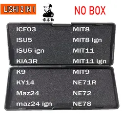 상자 없음 Lishi 2 in 1 도구, ICF03 ISU5 KIA3R KW14 K9 KY14, 라구나 3 Maz24 Mazda2014 MIT8 MIT11 MIT9 NE71R NE72 NE78, 061-080