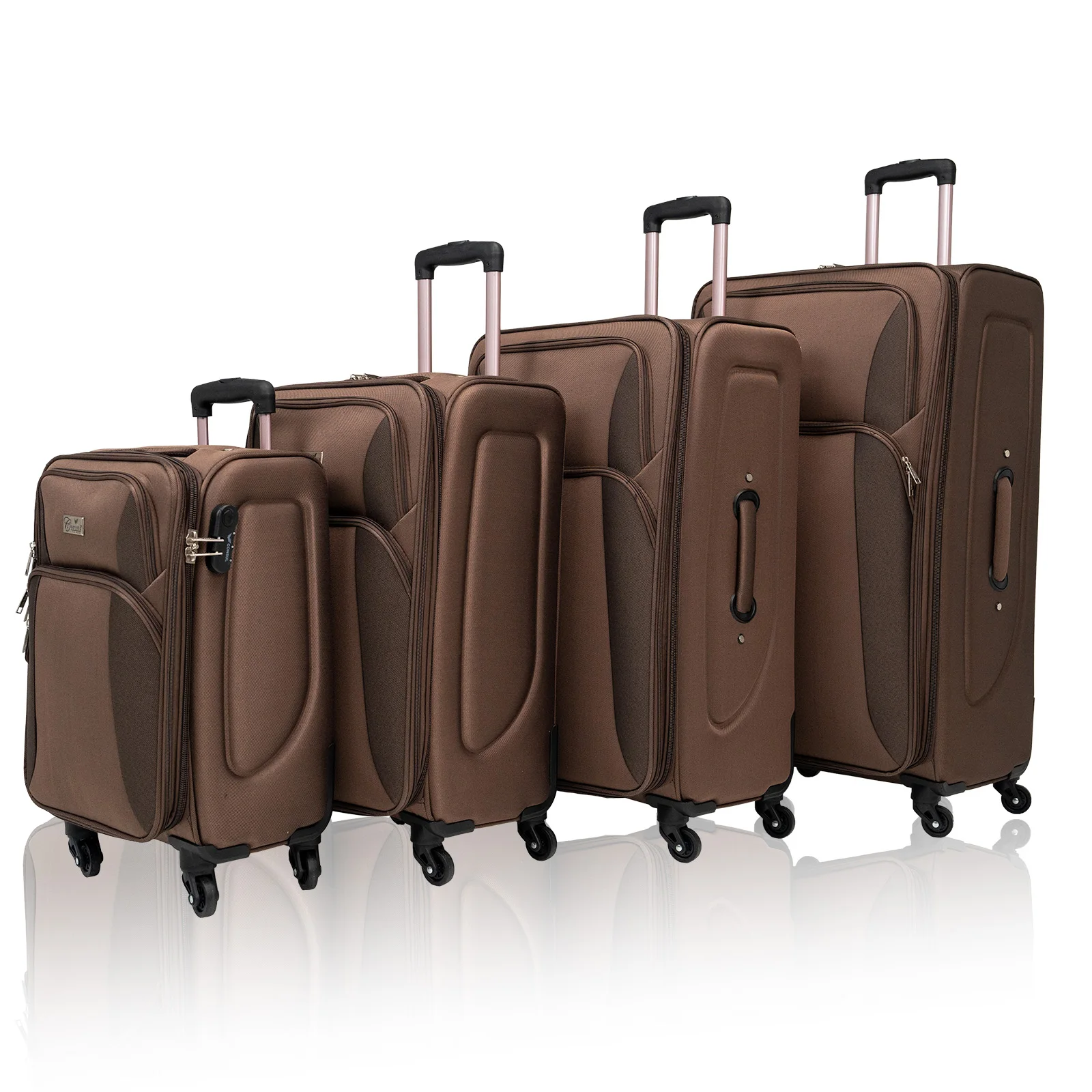 

Polyester Softshell Luggage Expandable 4 Piece Set 20'' 24'' 28'' 32'' Suitcase Softside Lightweight Luggage Travel Set