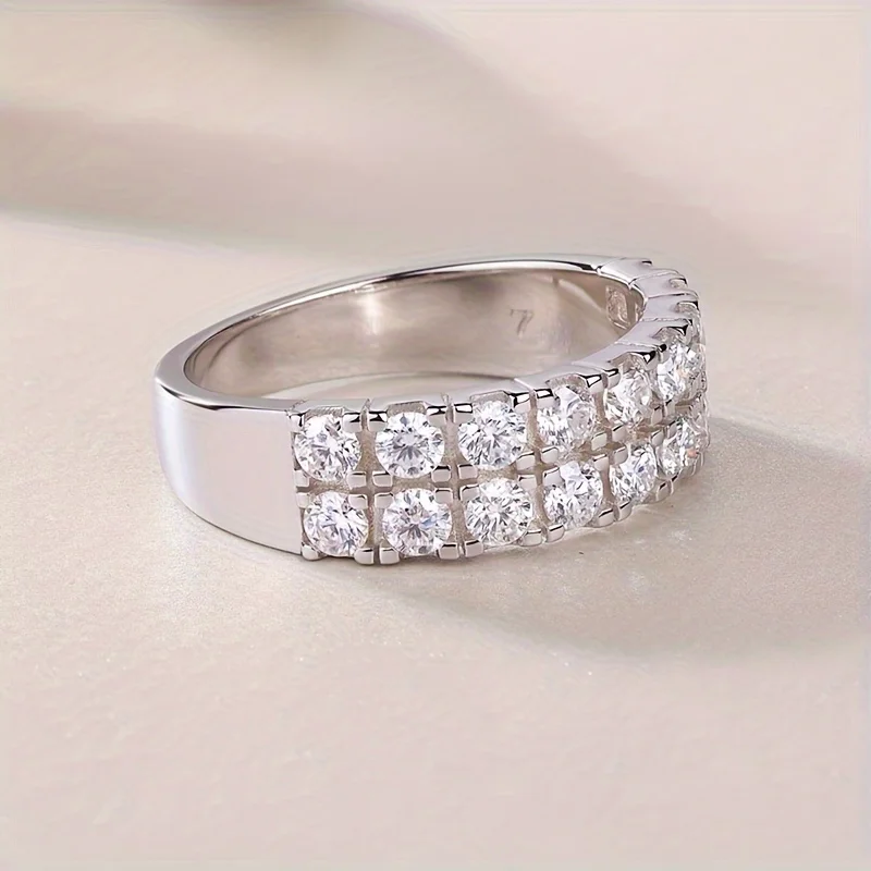 

AMGROCK The dazzling Moissanite wedding ring -925 sterling silver, suitable for charming occasions - the perfect gift for her