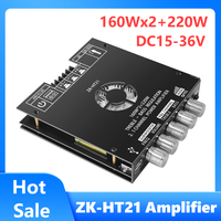 ZK-HT21 ZK-MT21 160Wx2+220W 50Wx2+100W Bluetooth Digital Power Amplifier Audio Power Amplifier 2.1 Channel TDA7498E Module