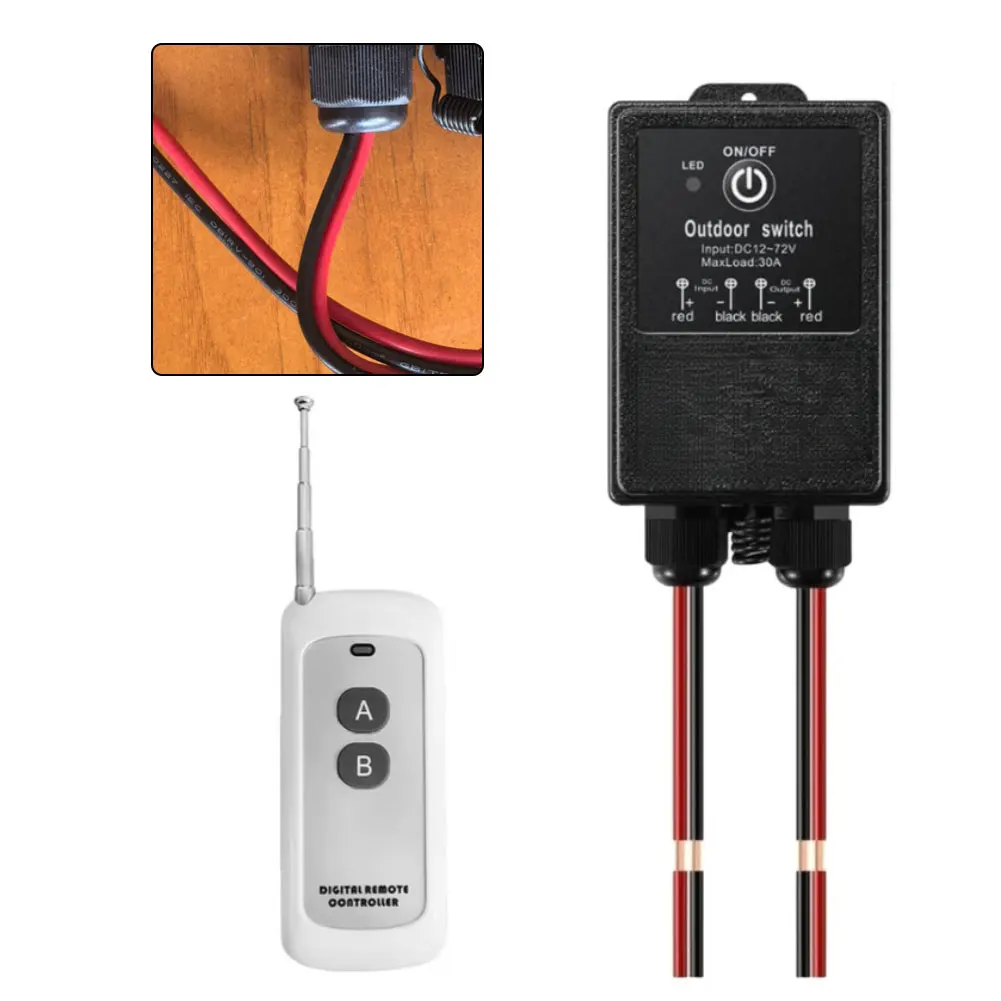 

IP65 Rated Wireless Remote Control Switch AC 100-240V 30A Relay with 433MHz RF Frequency for Control of For Fans and Lights