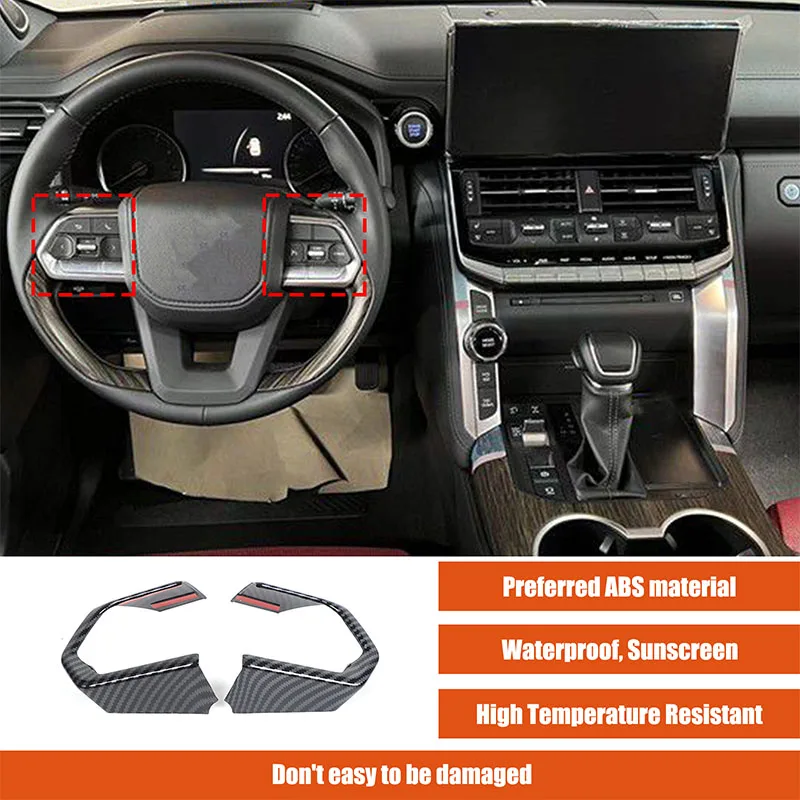 

For Toyota Land Cruiser Prado LC300 J300 2023-2025 ABS Car Steering Wheel Button Frame Protector Cover Trim Sticker Accessories