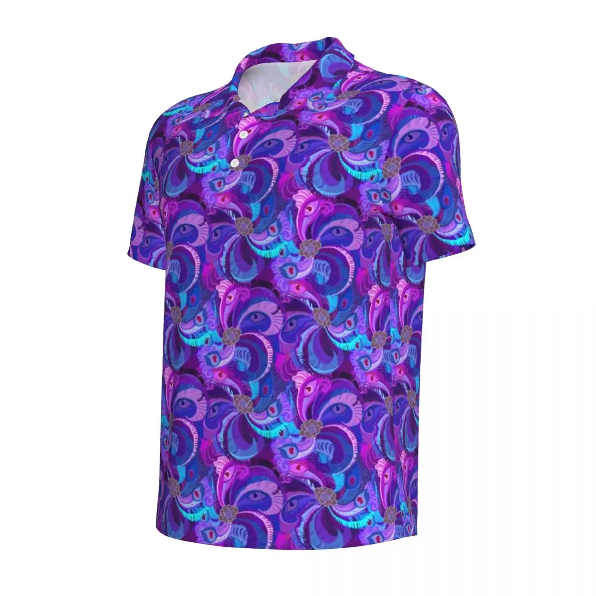 Peacock Design Casual T-Shirts Abstract Feather Print Polo Shirt Mens Fashion Shirt Daily Short-Sleeved Graphic Tops 2XL 3XL 4XL