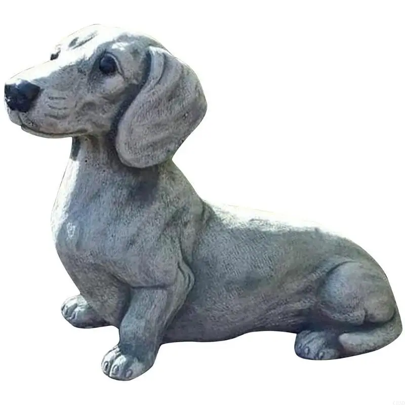 Pet Dog Statue Garden Decor Memorial Dog Figurines Table Centerpiece Gift for Dog Lovers Sculpture Patio Lawn Yard C5AD