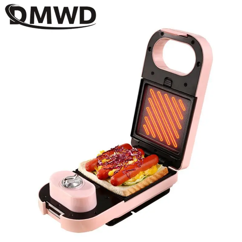 Multifunctional Waffle Maker Sandwich Donut Baking machine 30mins Timer Breakfast maker Non-stick Bake tray Detachable DIY Snack