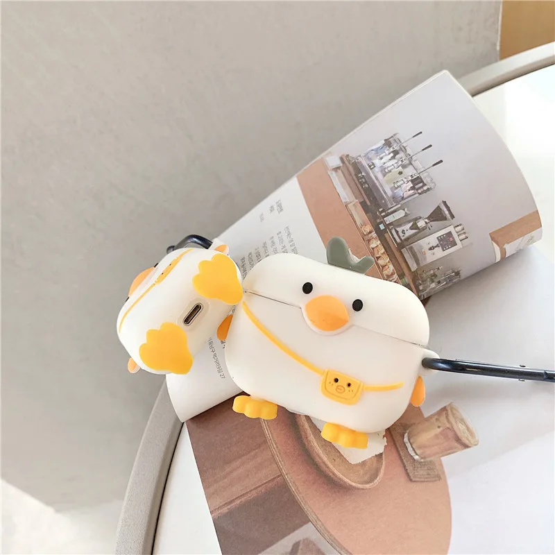 Funds For apple AirPods 3 Case Cover Cute Cartoon 3D Duck Silicone Wireless Earphone Cases For Airpods 1 2 3 Pro Headset Box