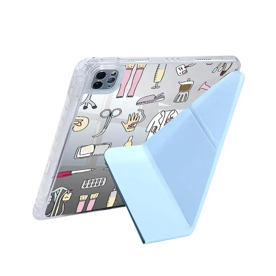 Fashion Nurse Medicine Y-Fold Holder Cover Tablet Case For iPad Pro 2025 Air 4 5 M3 M4 11inch M2 1 2 Mini 6 7 Pro 11th 10th 9th