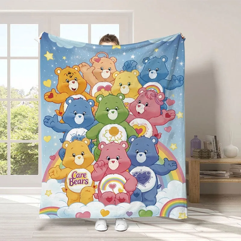 New Hot Cute Cartoon Care Bears Creative Peripheral Cute Blanket Flannel Print Warm Soft Home Bedroom Blanket Supplies view 2