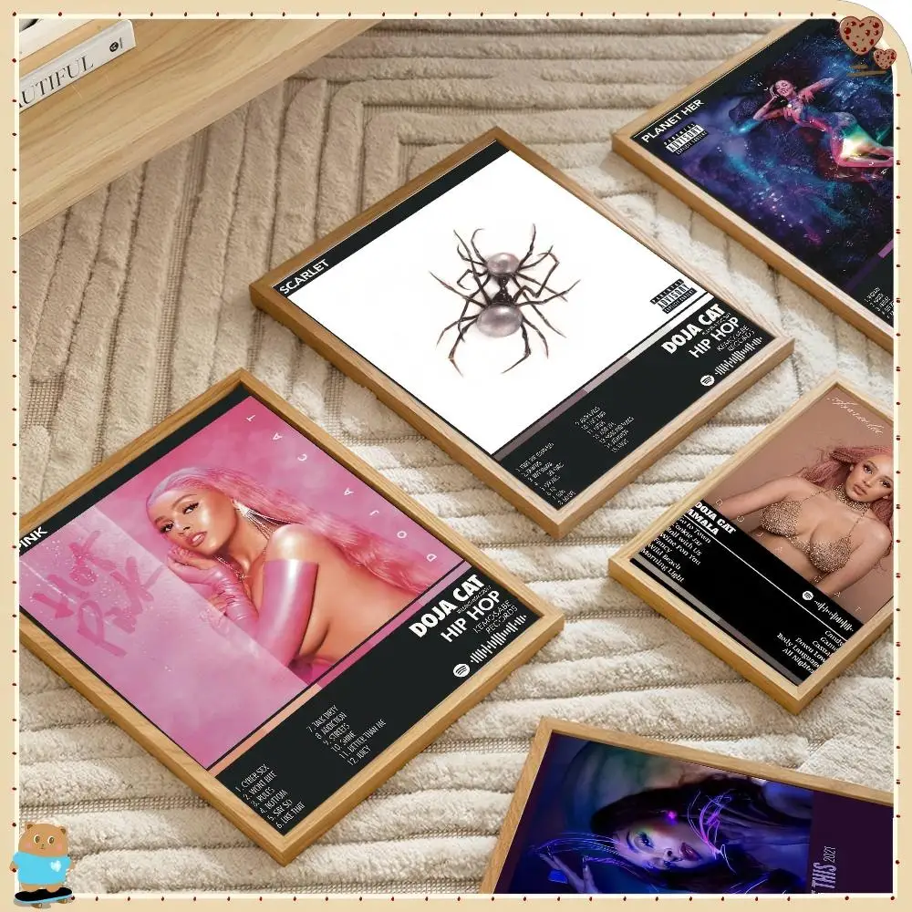 

Music Album Scarlet Posters Sticky Retro Kraft Paper Sticker DIY Room Bar Cafe Kawaii Room Decor Doja Cat