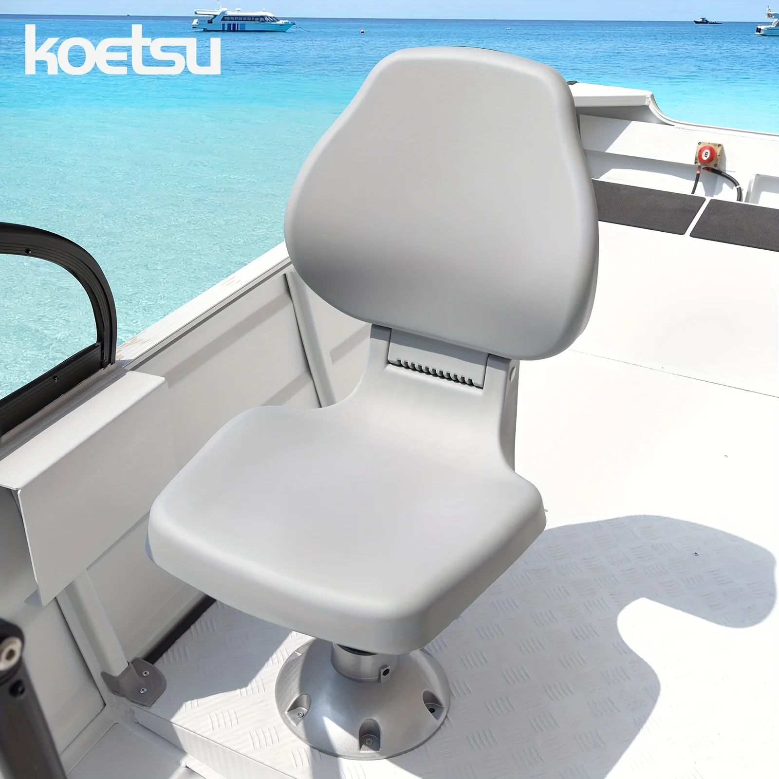 

KOETSU One Pcs Gray Foldable Boat Seat Thickened PP Material Suitable for Speedboats Lure Boats Fishing Boats