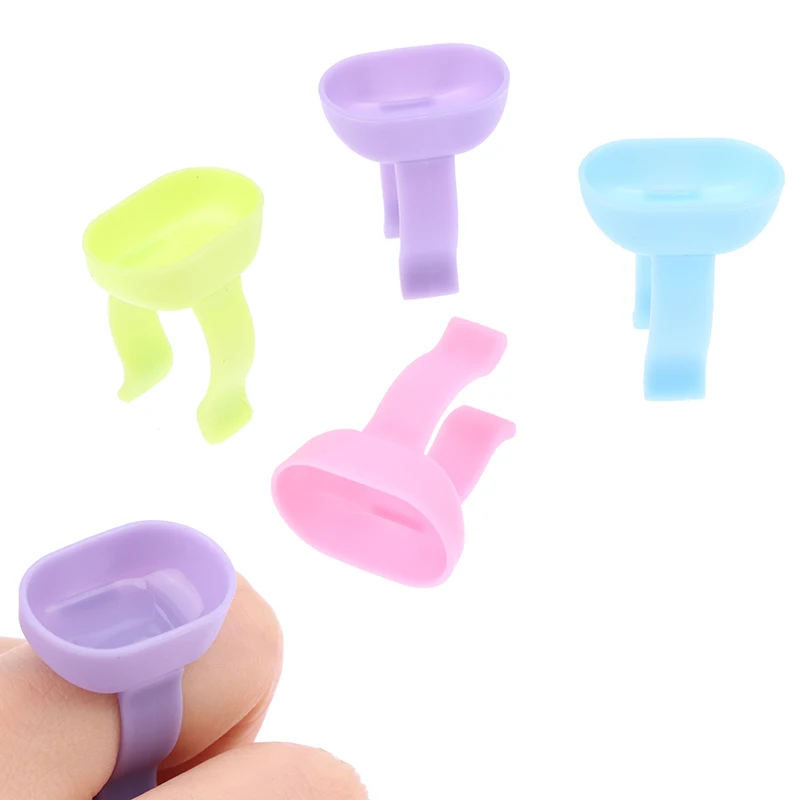 10Pcs Dental Plastic Handy Finger Bowl Cup For Mixing Cement Powder Class Dentistry Disposable Tools