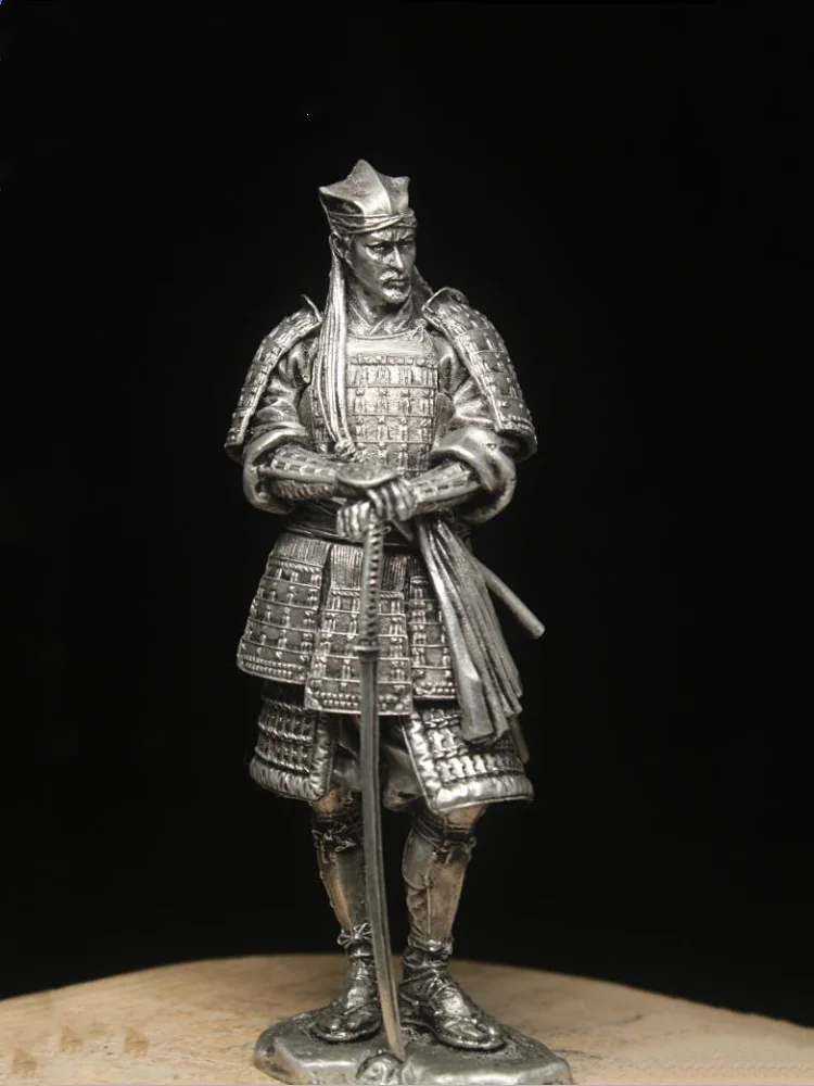 

16th Century Samurai Figurines 1/18 Tin Metal Ancient Soldier Model Japanese Warring States Overlord DIY Desktop Decor Statue