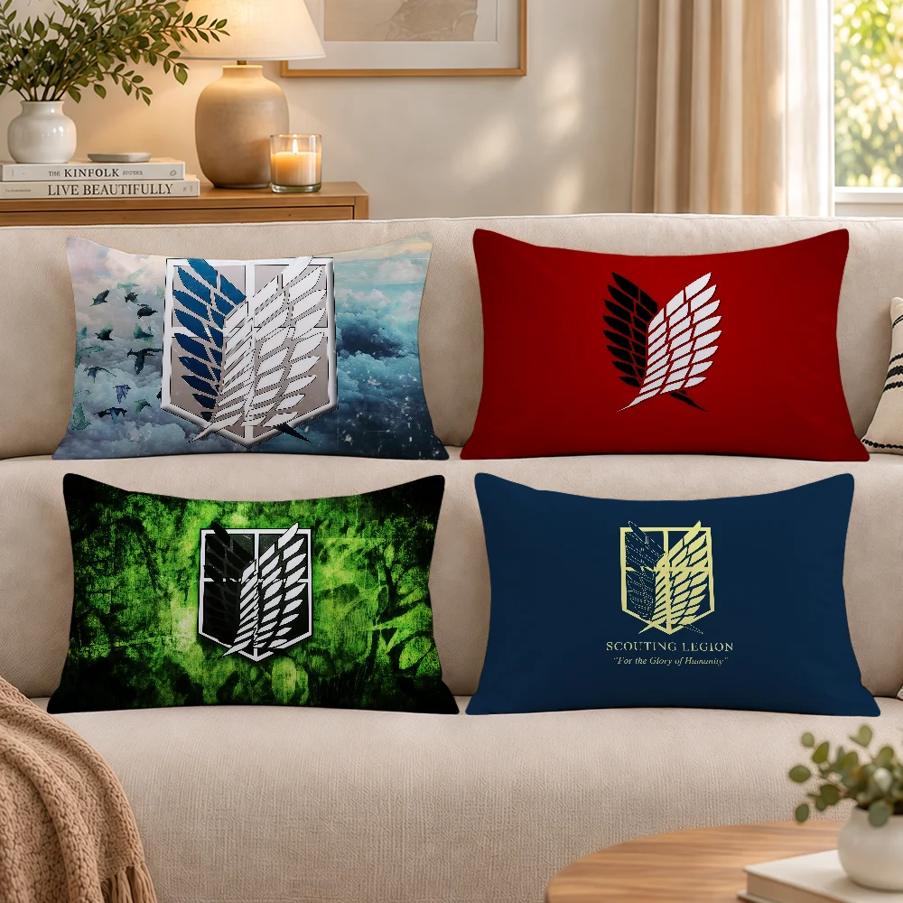 A-AttackS On T-TitanS Logo Cushion Cover Rectangle Decorative Long Pillow Cases Sofa Bench Bedroom Chair LivingRoom