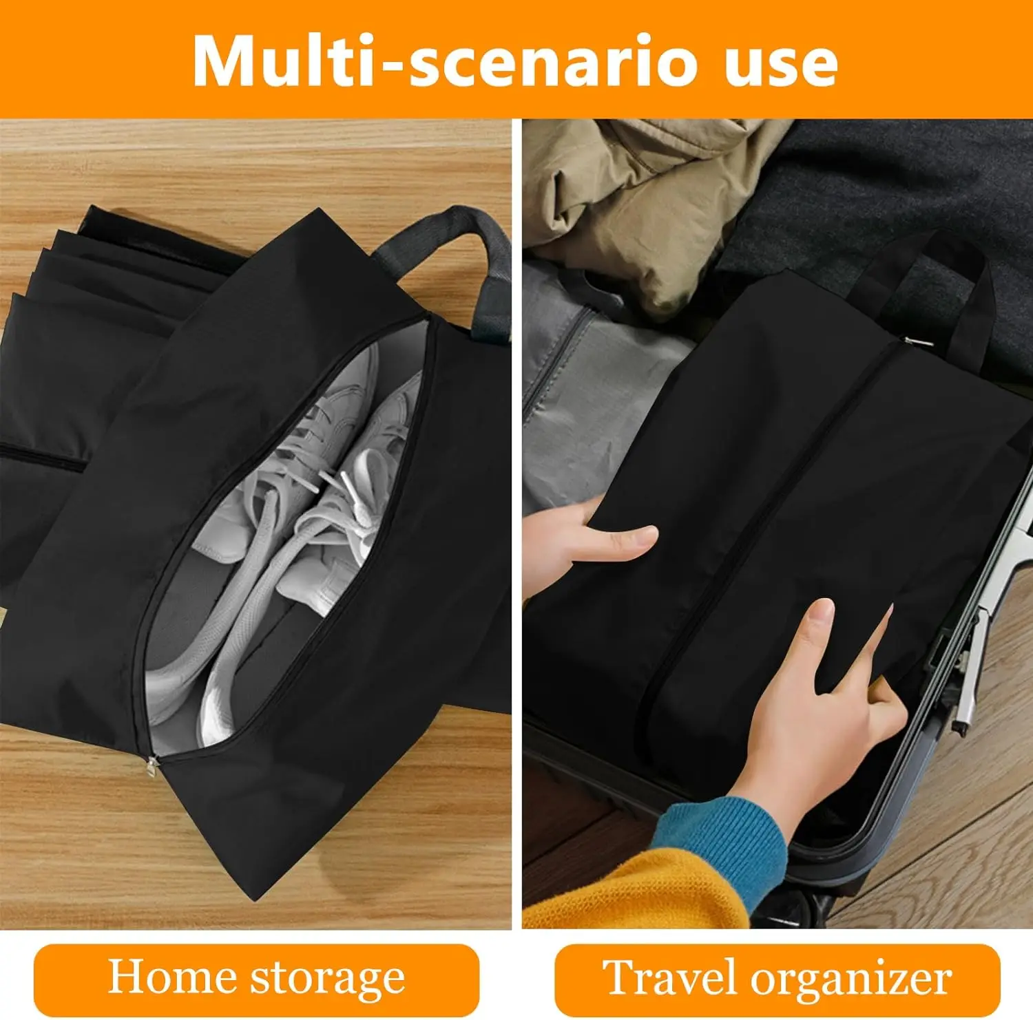 3PCS/Set Foldable Shoes Storage Bags Travel Organizer Nylon Shoes Bag With Zipper Pouch Case Waterproof Pocket Shoes Organizer