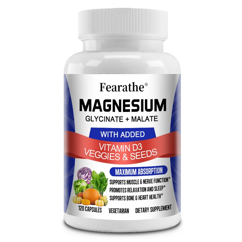 

Highly Absorbable Magnesium Glycine-Relieve Stress,Improve Sleep,Relaxation,Promotes Joint and Bone Marrow Health,120 Capsules