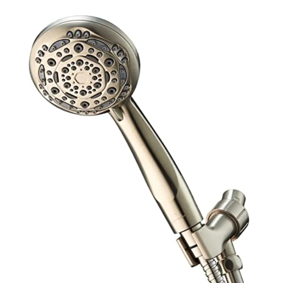 

Handheld Shower Head 7-Function High Pressure Shower Head with Brass Swivel Ball Bracket and Extra Long Stainless Steel Hose Br