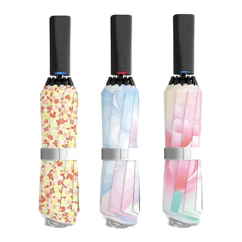 

Electric umbrella one-click full collection custom parasol female anti-ultraviolet folding sun protection umbrella