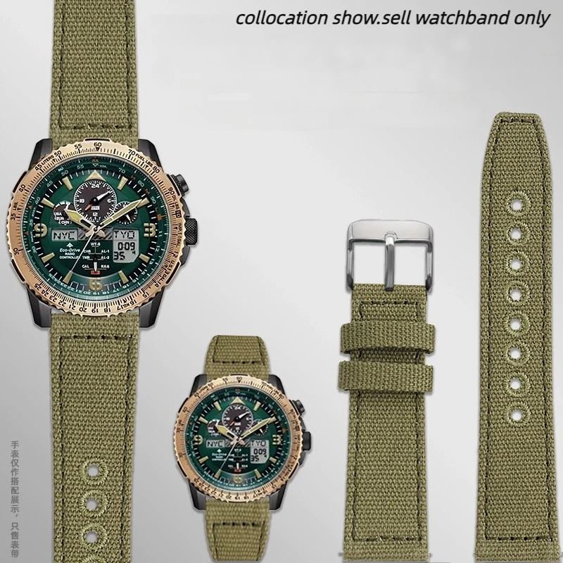Ремешок для часов из быстросъемной ткани, дышащий матовый браслет для наручных часов с низом из воловьей кожи, спортивные мужские аксессуары для Гамильтона Citizen, 22 мм