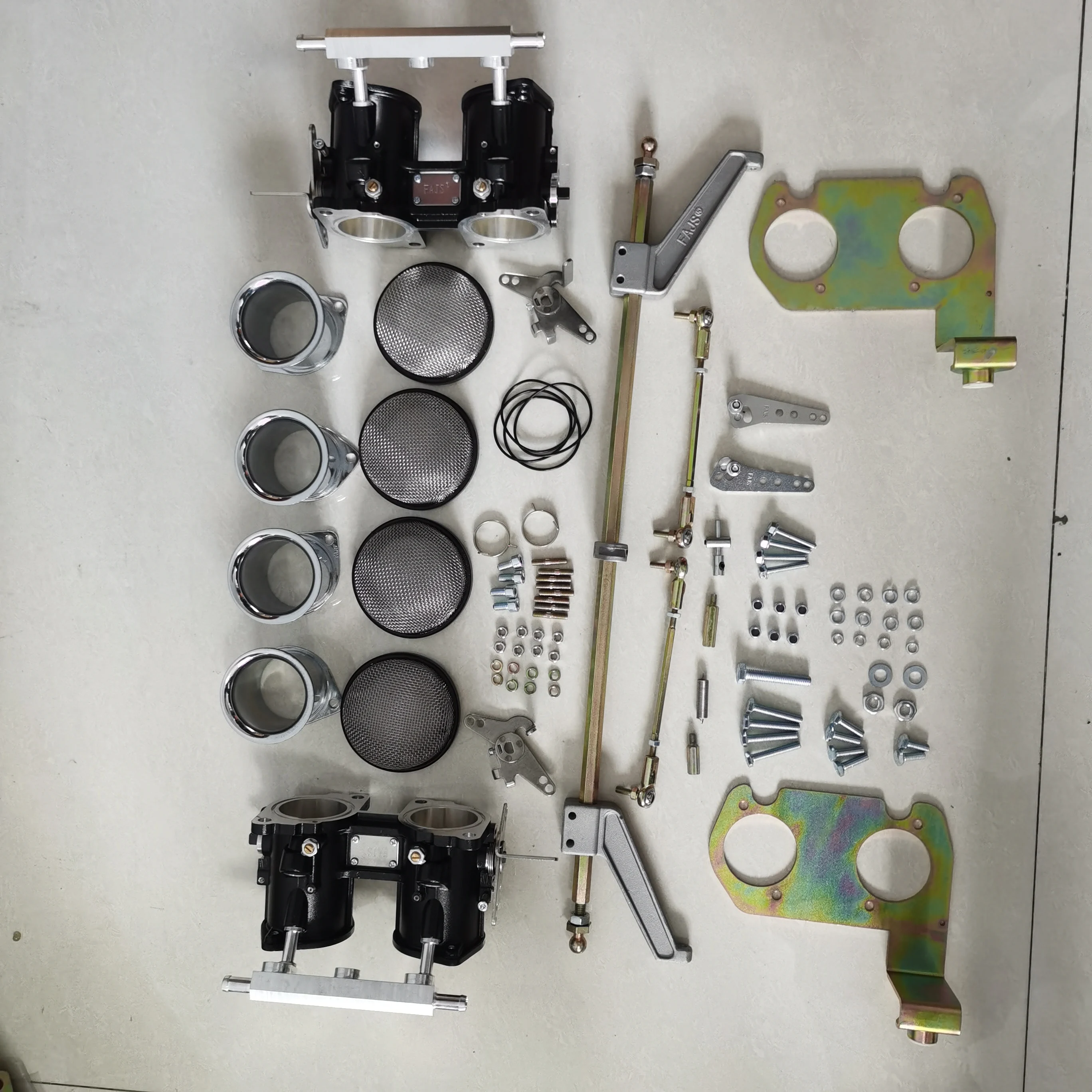 

TZ1-2-40-6B Dual40/45/48/50MM IDF Throttle Body Conversion Kit with Horn TPS Plug Filter for VW Beetle T1/2/