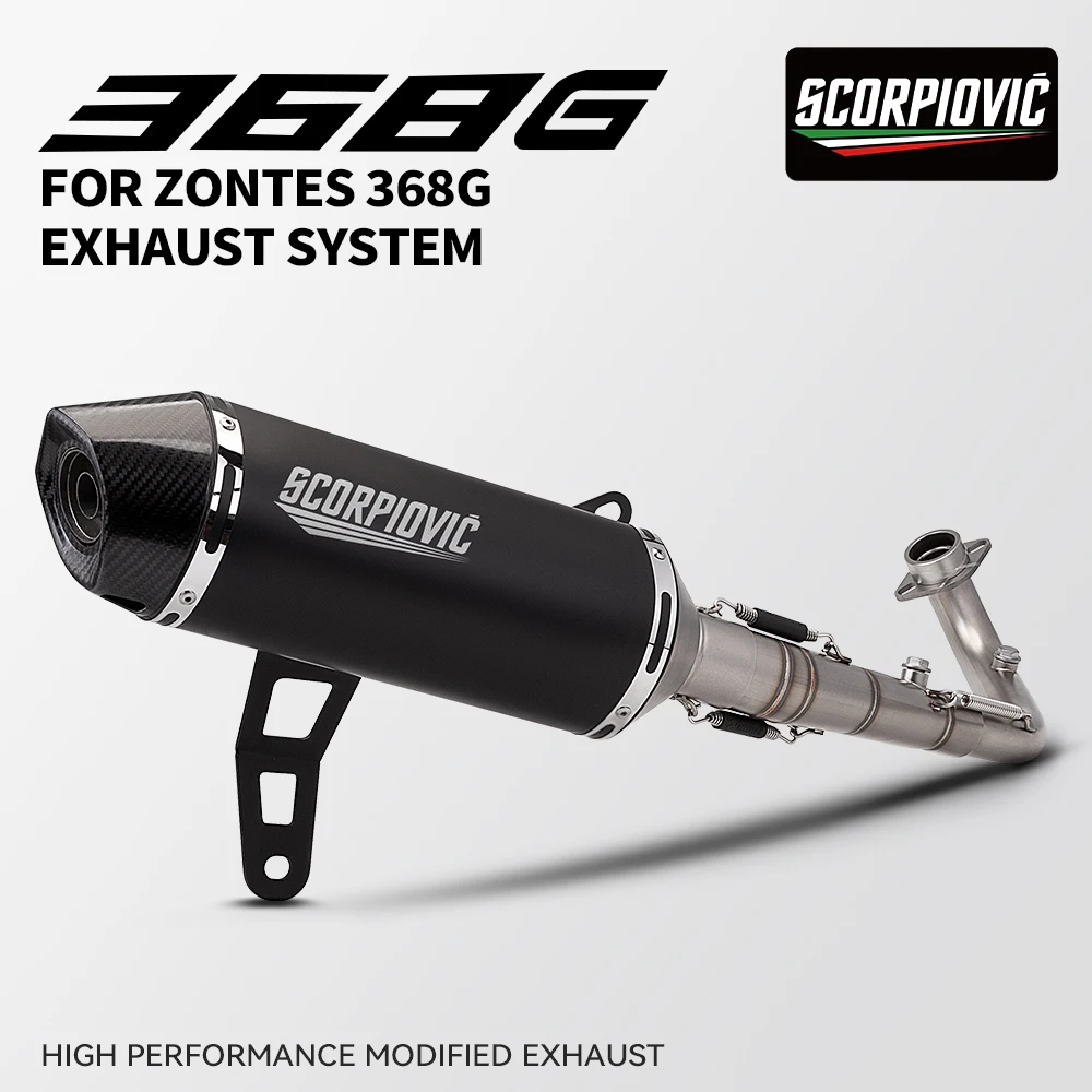 

For ZONTES 368 368G 368D 368M 368K 368E Motorcycle Exhaust Full System Modify Manifold Carbon Muffler with DB Killer Escape