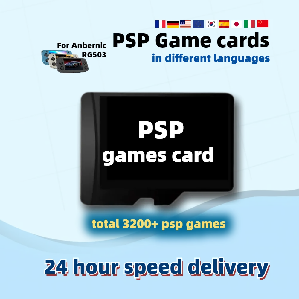 PSP Game TF Card For Anbernic RG503 Language USA Europe Japan France Germany Italy Korea Spain China 3200+ Classic RG405M