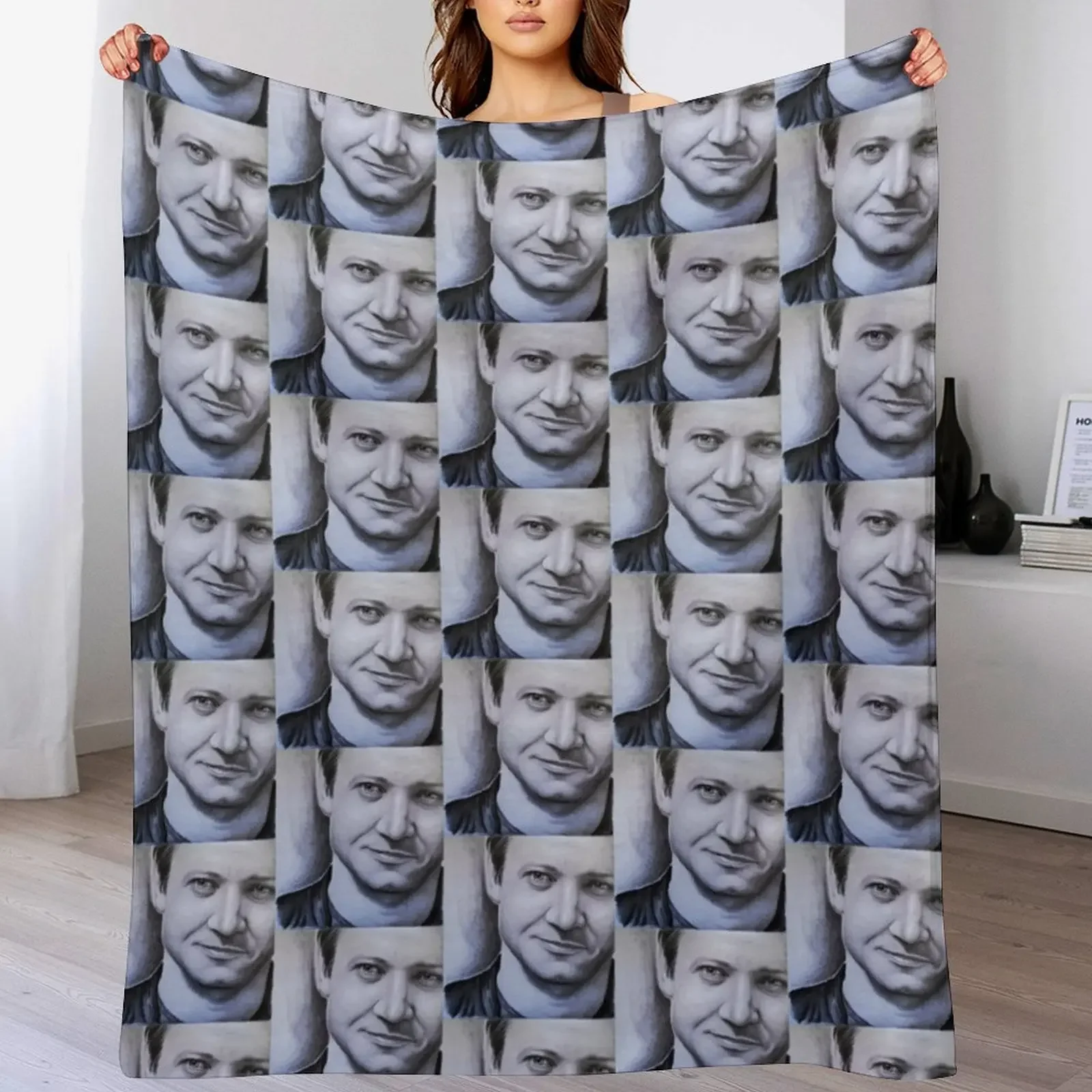

Jeremy Renner Throw Blanket Luxurious Soft Fuzzy Blanket for Sofa Bed