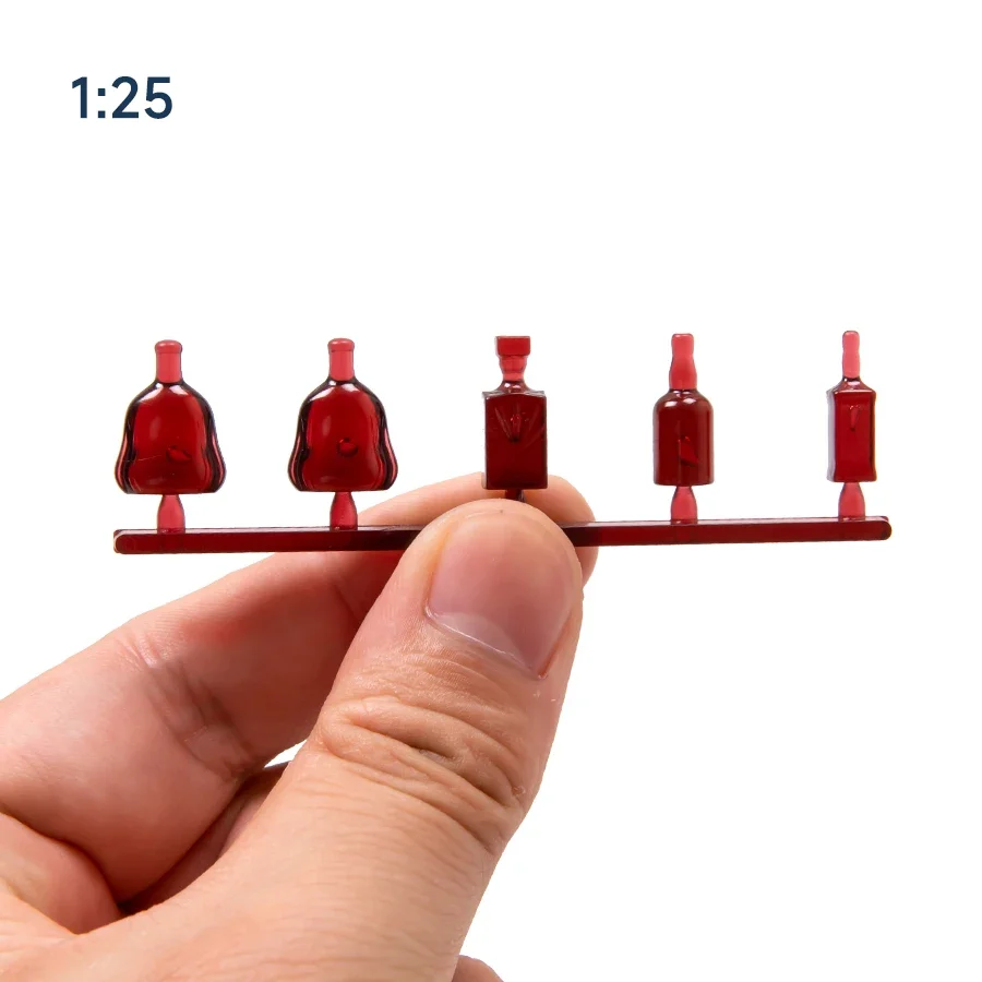 2 مجموعات مصغرة الأحمر الكرمة زجاجة نموذج اللعب Diy بها بنفسك نموذج صنع/دمية الديكور عرض/ديكور المنزل/ديوراما