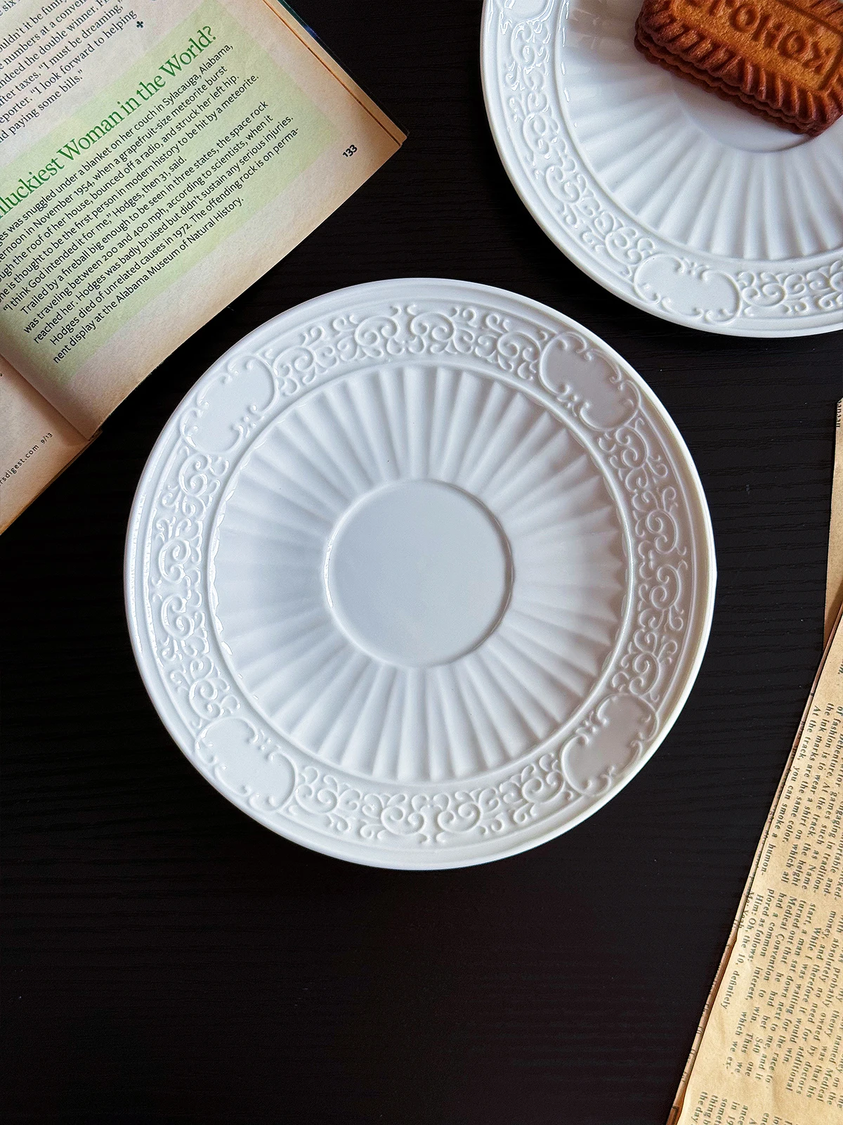 

French Style Breakfast Plate Dessert Plate 6 Inch Small Plate Cake Plate Bread Plate Pastries Plate Ceramic Dishwasher Safe
