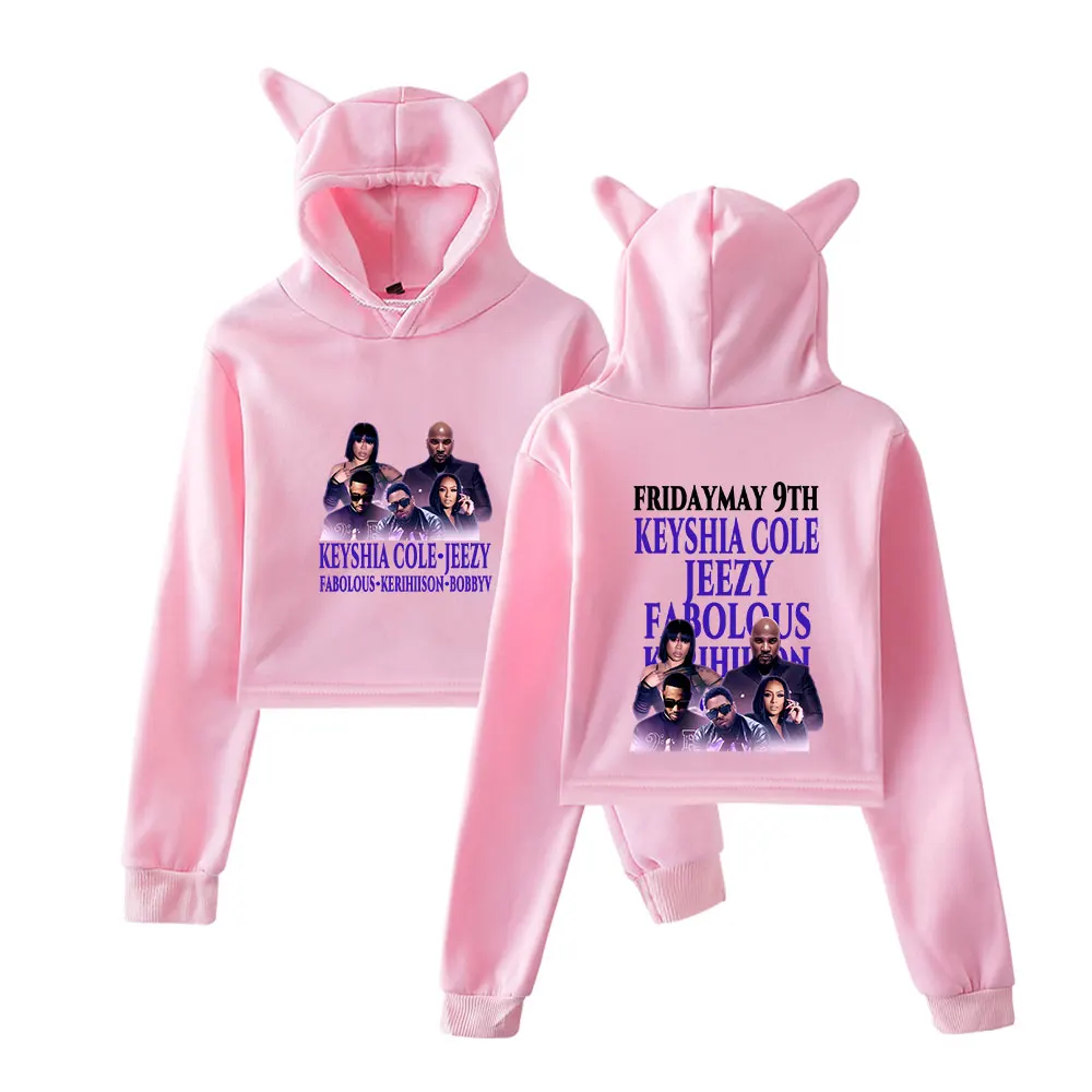 素晴らしいパーカーヴィンテージ 90 年代ストリートパーカーマーチパーカーファッションスウェット女の子猫耳作物女性