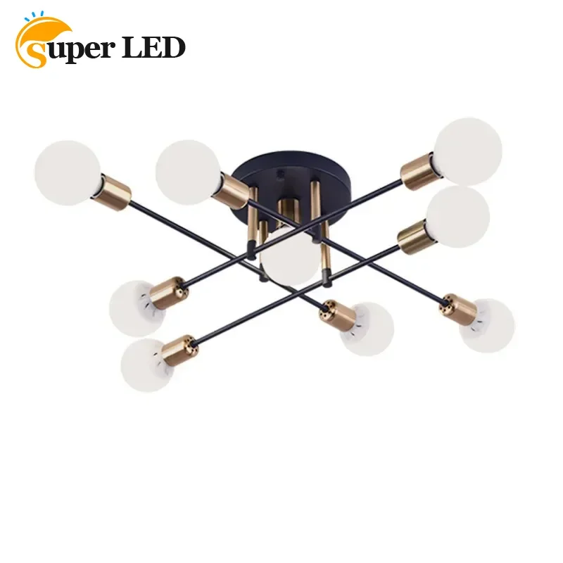 

Simple LED Chandelier Modern Ceiling Lights Restaurant Bedroom Living Room Nordic Retro Home Decor E27 Ceiling Lighting Fixtures