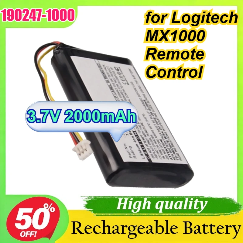 

190247-1000 L-LB2 3.7V 2000mAh for Logitech MX1000 Remote Control Replacement Battery