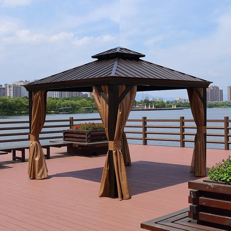 

df-Wholesale Custom China Cheap for Jardin Gazebo Pavilion with Curtains Canopy & Pergola！