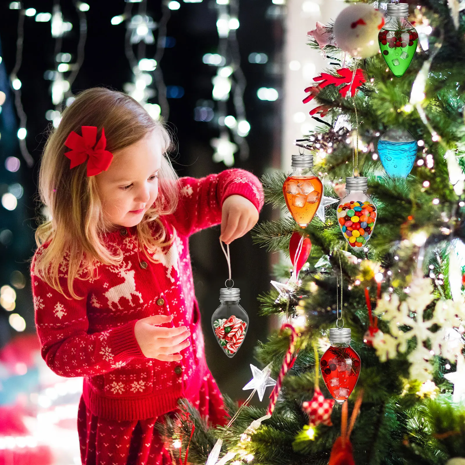 

10pcs Christmas Decoration Bottle Fillable Empty Beverage Bottles For Candy Juice Storage Portable Party Decor Reusable Drink