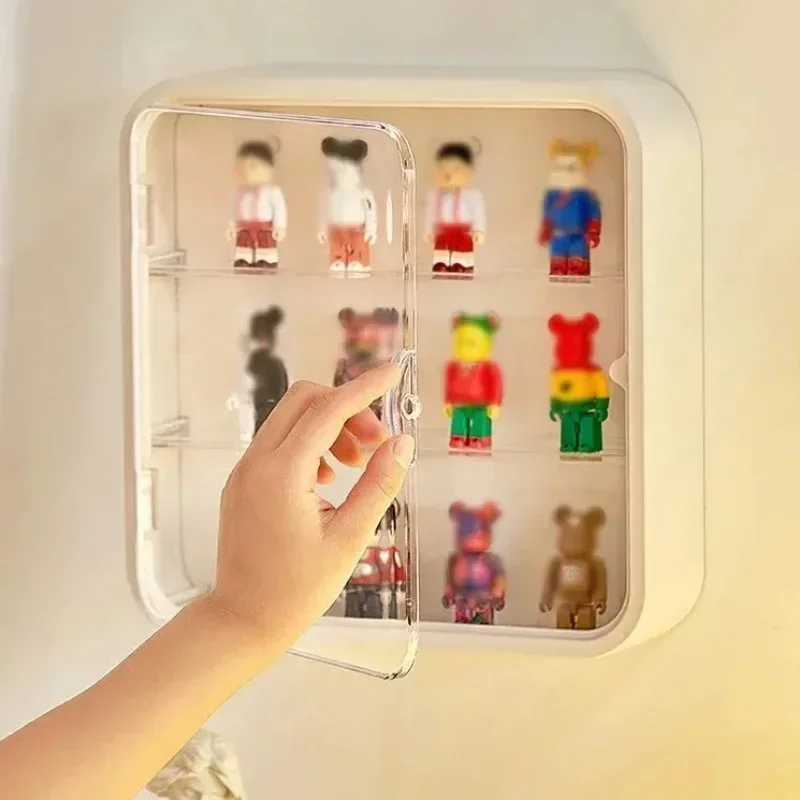 

Display Case Wall Mounted Dustproof Organizer Box for Mini Action Figures Pop Mart Blind Box Dolls Collectibles Storage Showcase