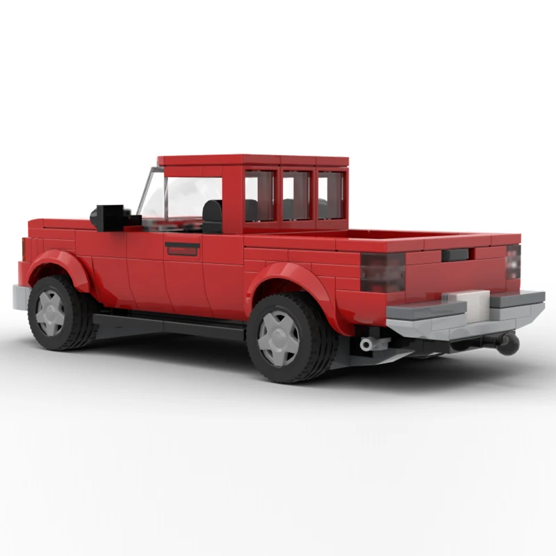 Speed Racing Car Model MOC Building Bricks Red Light Pickup Truck Modular Technology Children Holiday Gifts Assemble Toys Suit