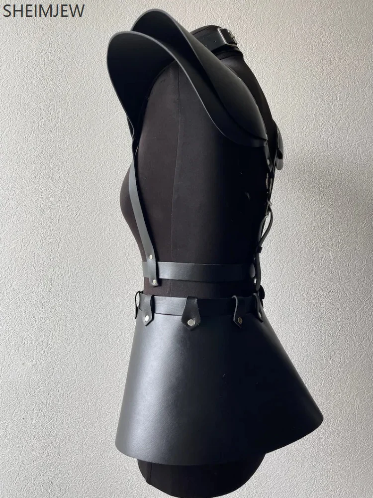 تنورة Cyberpunk بأكمام طائرة سوداء بحمالات للحفلات الراقصة وحزام للبالغين على الطراز القوطي تنورة حفلات الهالوين