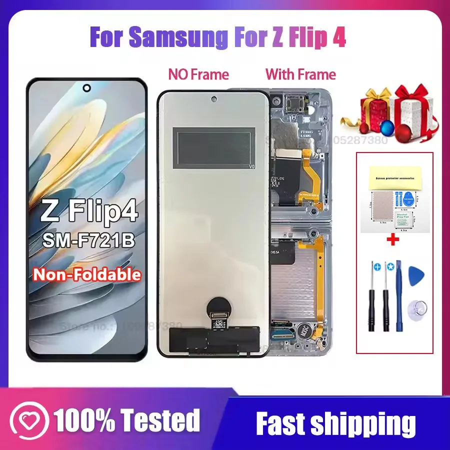 TFT Flip4 For Samsung Z Flip 4 SM-F721 F721B LCD Display Touch Screen Digitizer Assembly Replacement For Samsung Z Flip4 Screen