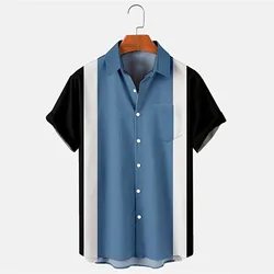 Printed Shirts Mens' Summer Blouses Beach Style Relaxed Casual Lazy Shirt Button Short Sleeved Cardigan Lapel Thin Tops грубашка