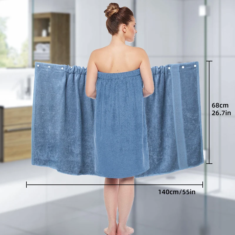 Bamboo Fiber Bath Skirt Luxuriously Soft Absorbent Adjustable Hands Free Wearable Bath Towel Wrap for Spa Home Bathroom Gift